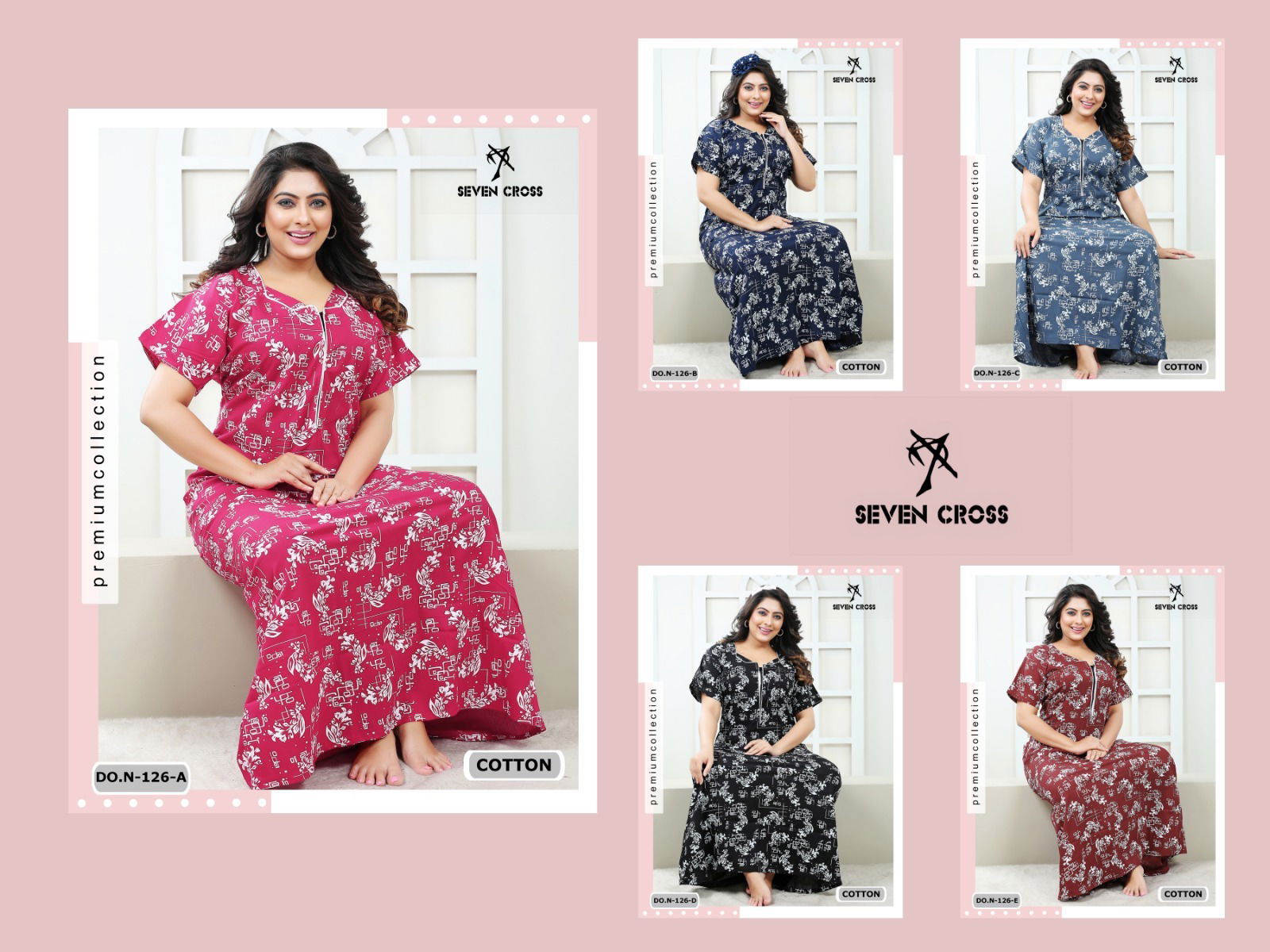 102 Seven Cross Cotton Cotton Night Wear Nighty Gown Wholesale Shop In Surat
